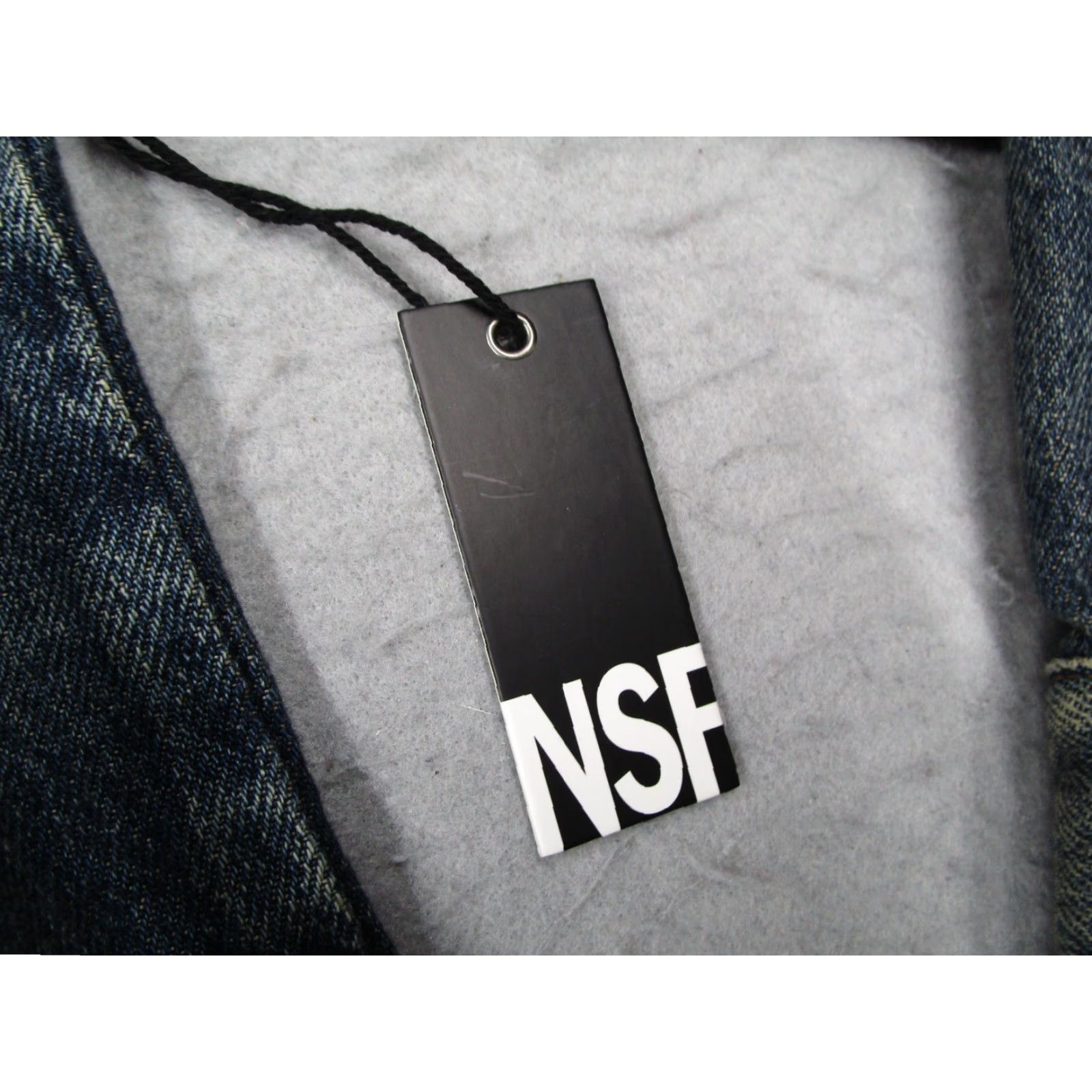 Denime NSF Clothing Denim Jacket Mens Large Blue Snap Front Shacket OverShirt Workwear Pockets 100% Cotton USA Vintage No Size US L / EU 52-54 / 3 - 4 Thumbnail