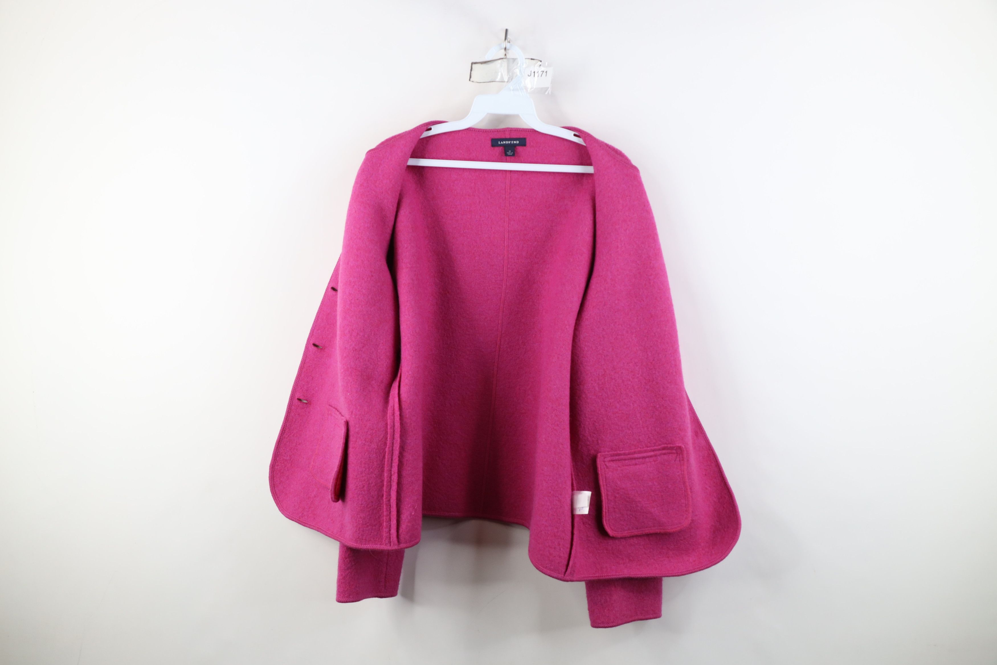 Lands' End Vintage Lands End Wool Button Blazer Sweater Jacket Jac Pink Size XL / US 12-14 / IT 48-50 - 9 Thumbnail