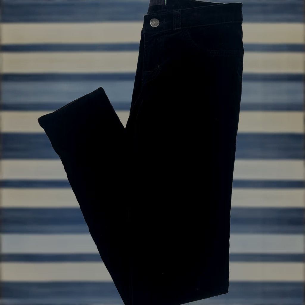 J Brand J Brand Black Velvet Leggings Womens Size 25 Skinny Fit Stretch Pants Size 42" / US 20 - 1 Thumbnail