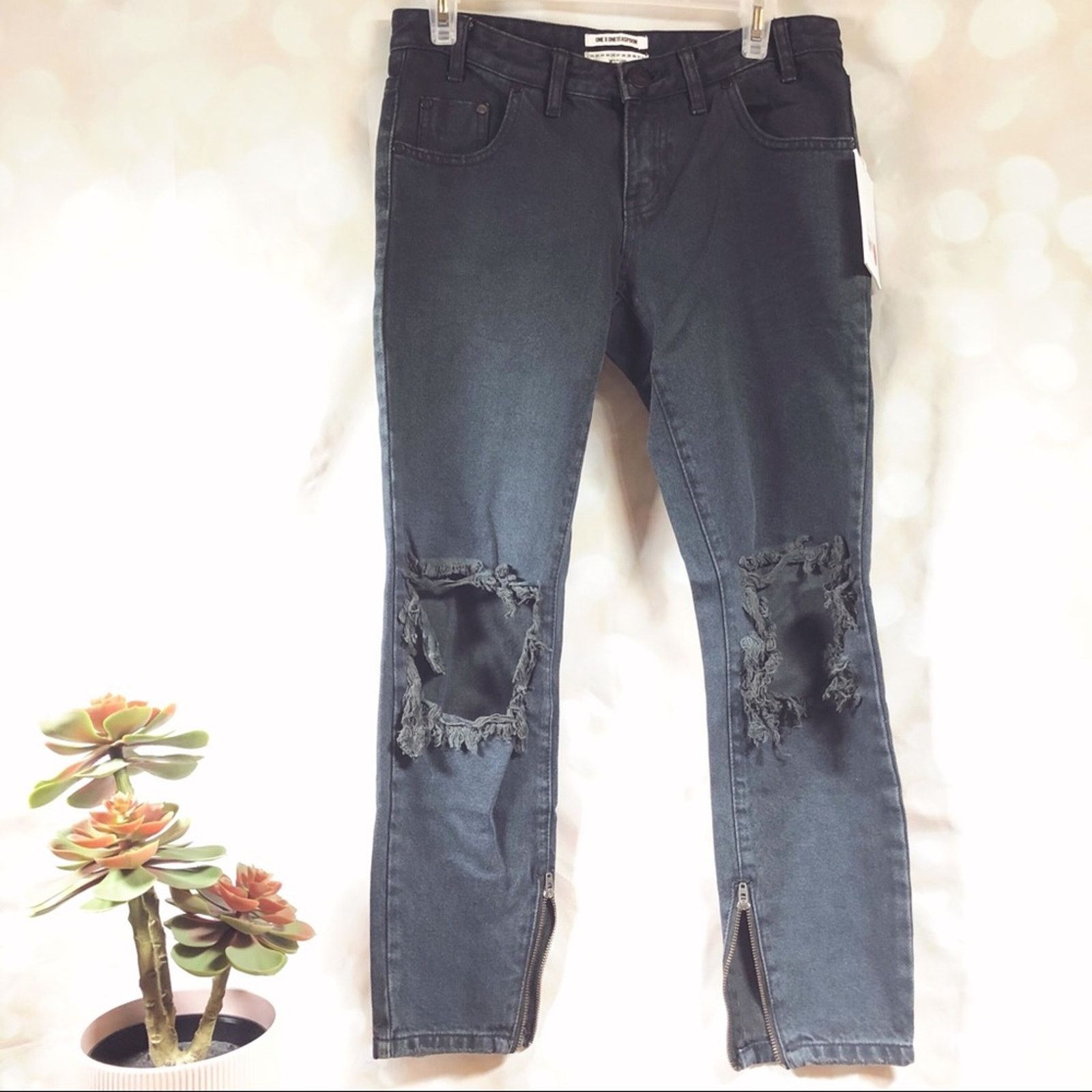 One Teaspoon One Teaspoon Fox Black FreeBird Skinny Leg Jean 26 Size 26" / US 2 / IT 38 - 6 Thumbnail