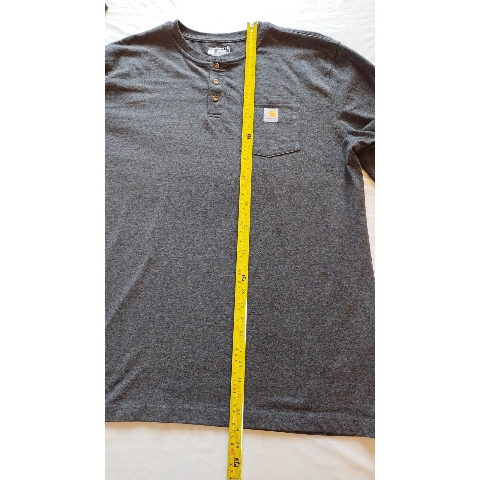 Carhartt Carhartt Men's Workwear Pocket Henley Gray T-Shirt XL Size US L / EU 52-54 / 3 - 9 Thumbnail
