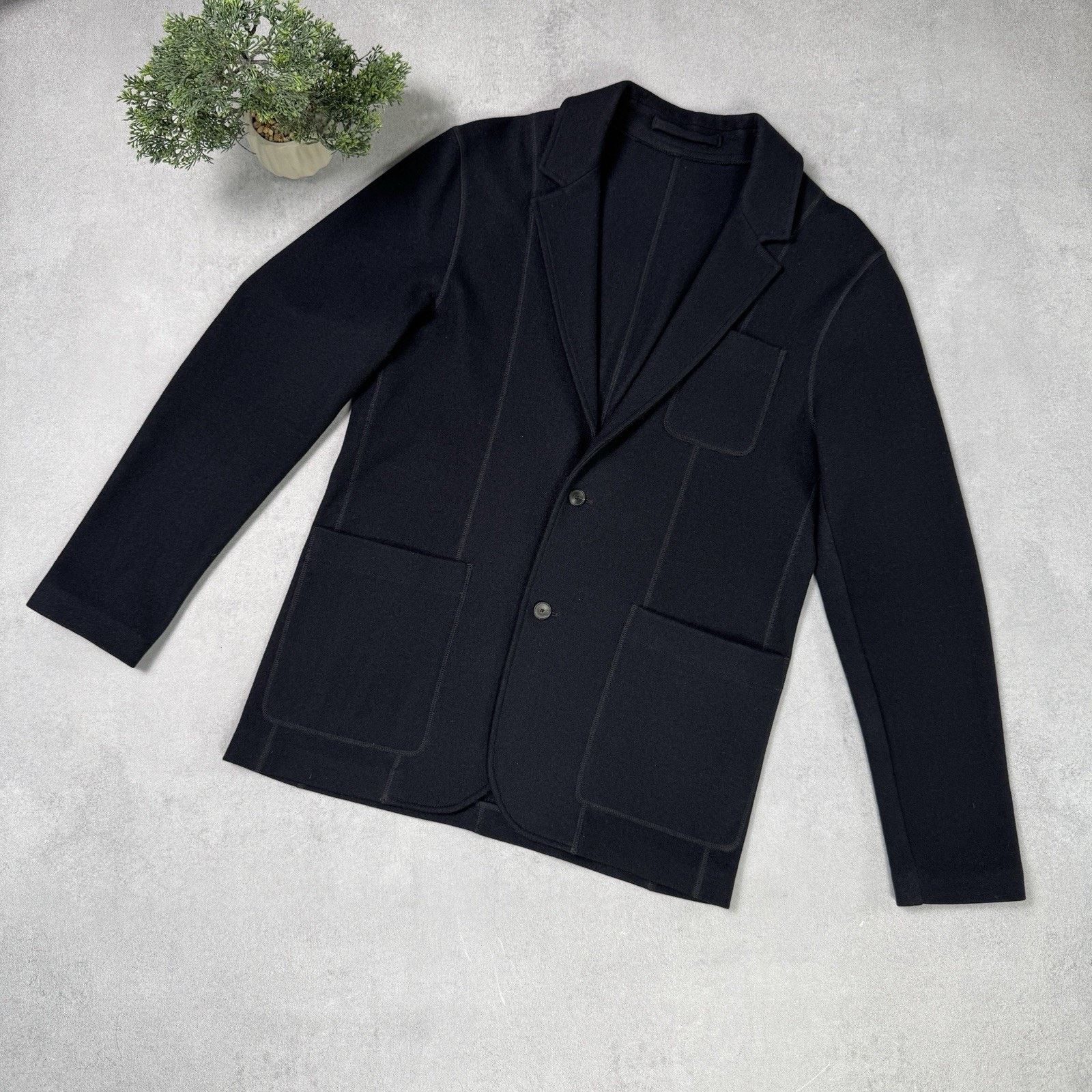 Mr P. Mr P. - Virgin Wool-Blend Jersey Blazer - Blue Size Size 38 Size US M / EU 48-50 / 2 - 1 Thumbnail
