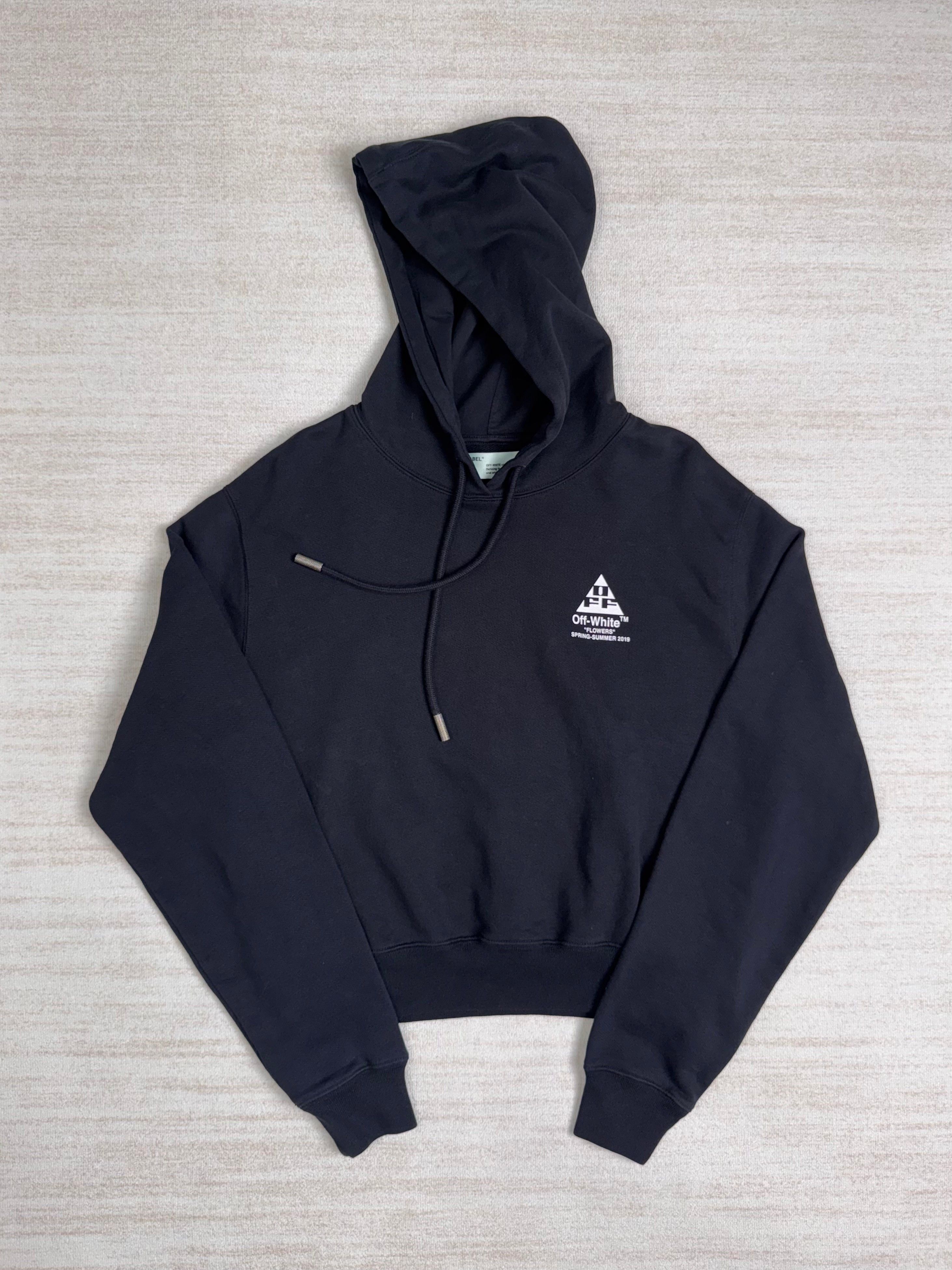 Off-White OFF-WHITE Logo Printed Cropped Sweatshirt Hoodie In Black Size S / US 4 / IT 40 - 5 Thumbnail
