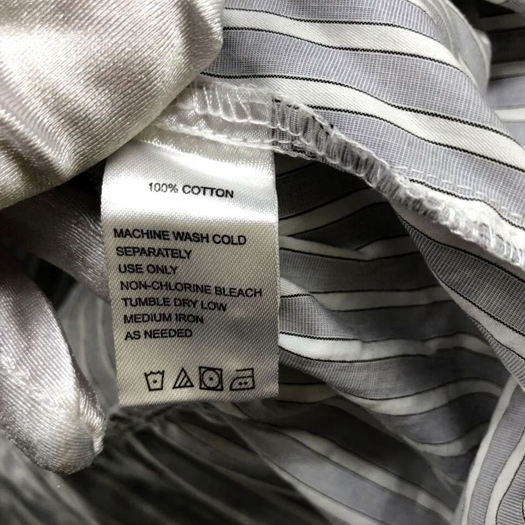 Vintage Trovota Birds Of Paradis Shirt Womens L Gray Striped Button Up 3/4 Sleeve Peplum Long Sleeve Casual Shirt Size L / US 10 / IT 46 - 6 Thumbnail