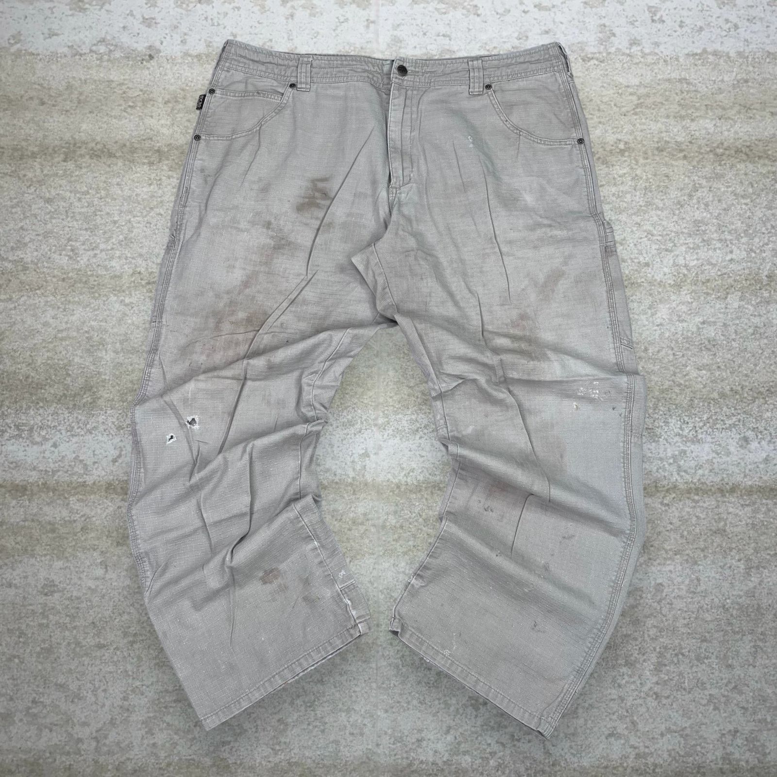 Carhartt brown double knee work wear carpenter pants Vintage Y2K Gravel Gear Carpenter Pants 40x32 Baggy Tan
