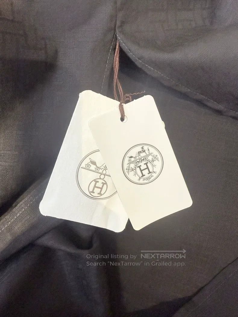 Hermes Hermes Grey Patterned Shirt Dress 100% Cotton Size M / US 6-8 / IT 42-44 - 4 Thumbnail