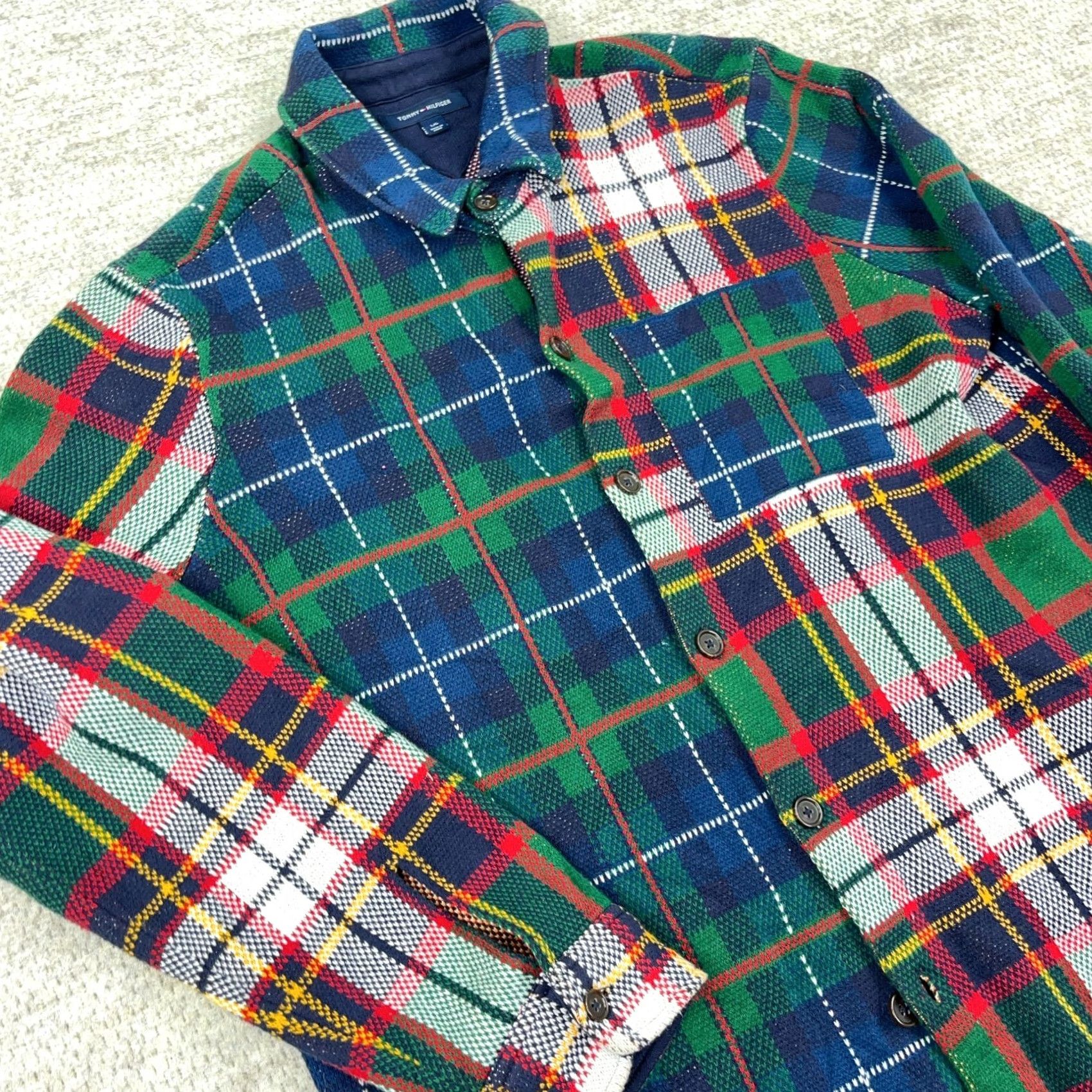 Tommy Hilfiger Tommy Hilfiger Shacket Men L Heavy Brushed Flannel Shirt Jacket Patchwork Plaid Button-Up Multicolor Casual Size US L / EU 52-54 / 3 - 3 Thumbnail
