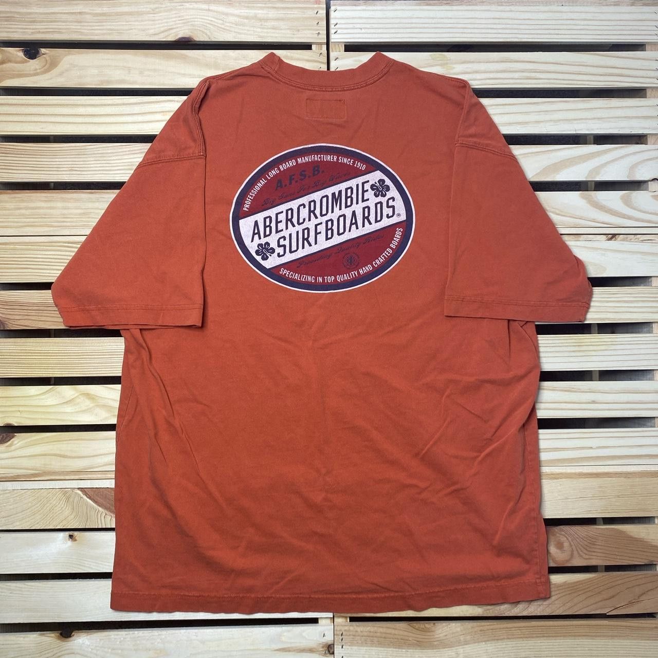 Abercrombie & Fitch Vintage Abercrombie & Fitch Orange Surf Tee Size Large Size US L / EU 52-54 / 3 - 1 Thumbnail