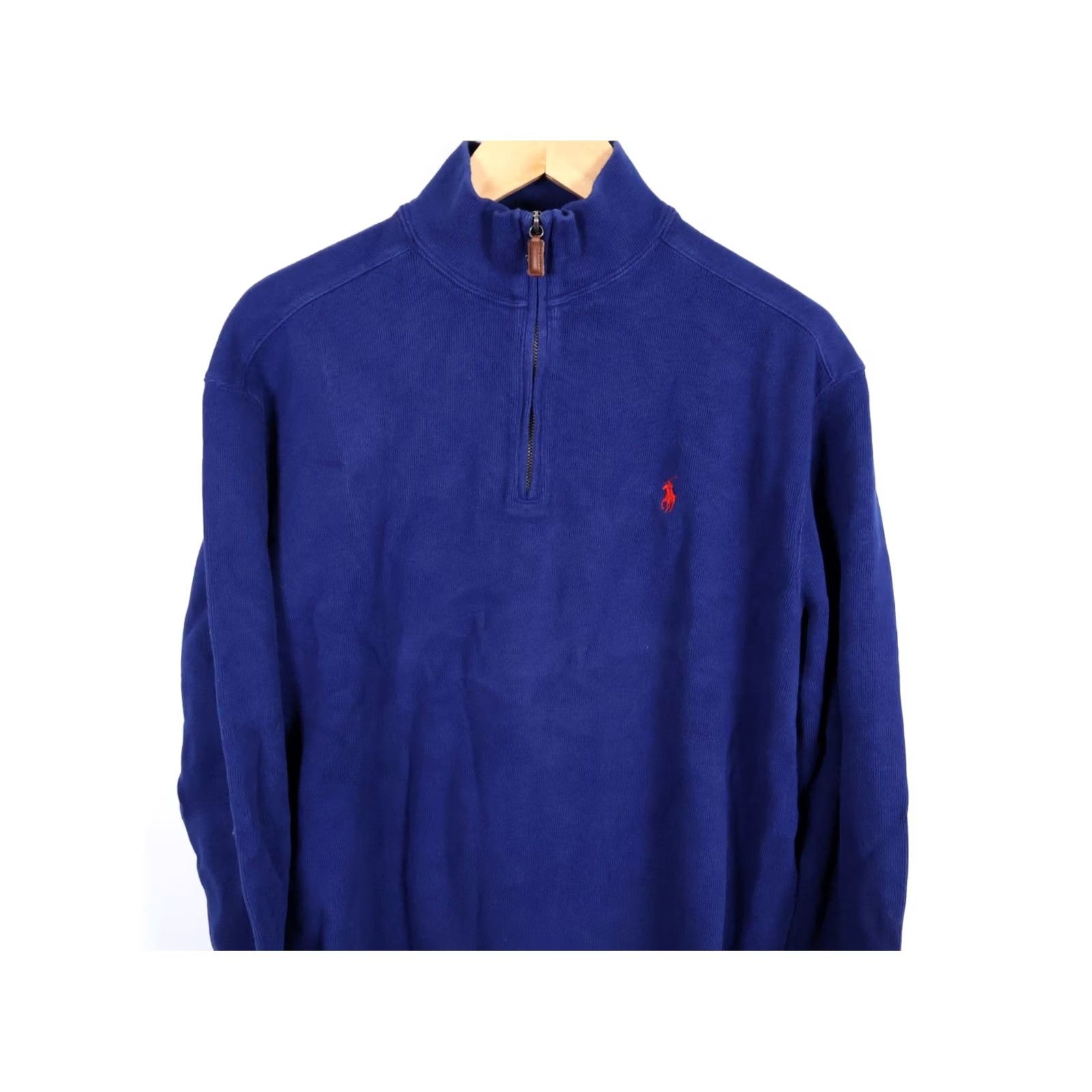 Polo Ralph Lauren Polo Ralph Lauren Sweater Men XL Blue 1/4 Zip Mock Neck 100% Cotton Preppy Size US XL / EU 56 / 4 - 4 Thumbnail