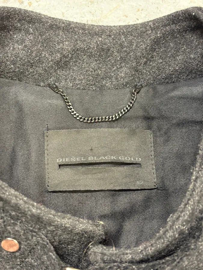 Diesel Diesel Black Gold Grey Wool Officer Buttoned Biker Jacket Size US S / EU 44-46 / 1 - 11 Thumbnail