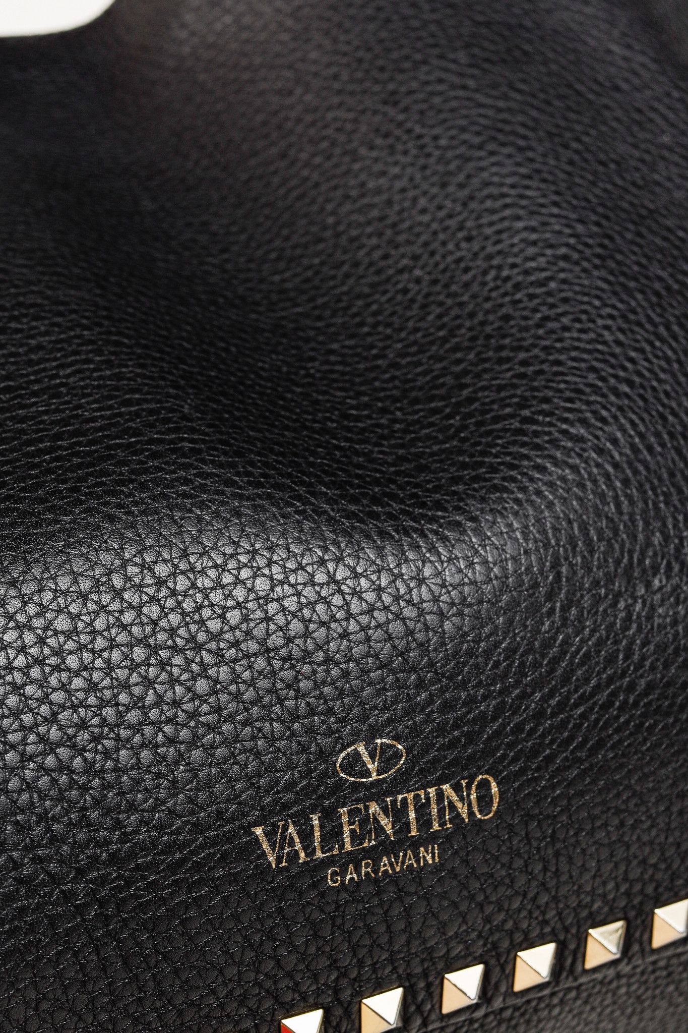 Valentino Valentino Garavani Medium Rockstud Pebbled Calfskin Tote Size ONE SIZE - 10 Thumbnail