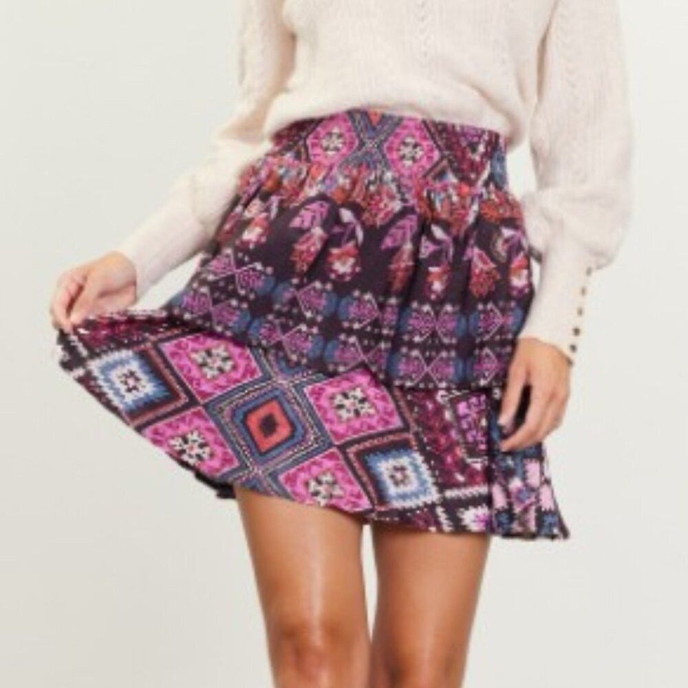 Other Print Ruffled Mini Skirt Size 32" / US 10 / IT 46 - 1 Thumbnail