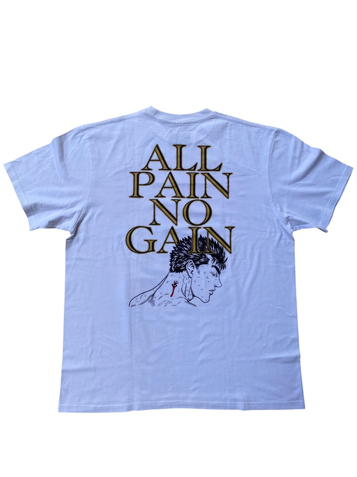 Japanese Brand Rare Berserk Guts Gym All Pain No Gain Anime Graphic Tee Size US XL / EU 56 / 4 - 8 Thumbnail