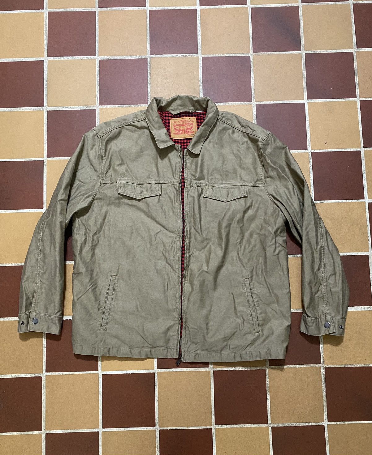 Levi's × Levi's Vintage Clothing × Vintage Vintage Levi’s Khaki Workwear Jacket XXL Size US XXL / EU 58 / 5 - 1 Thumbnail