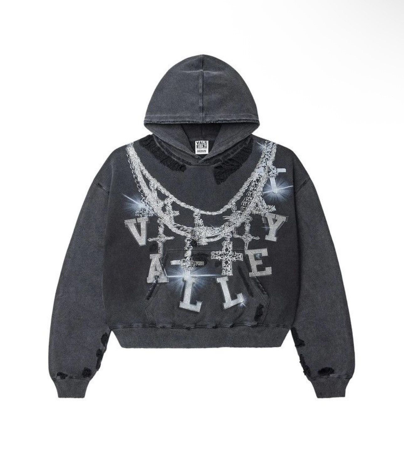 Vale Vale big chain rhinestone hoodie Size US XL / EU 56 / 4 - 1 Thumbnail