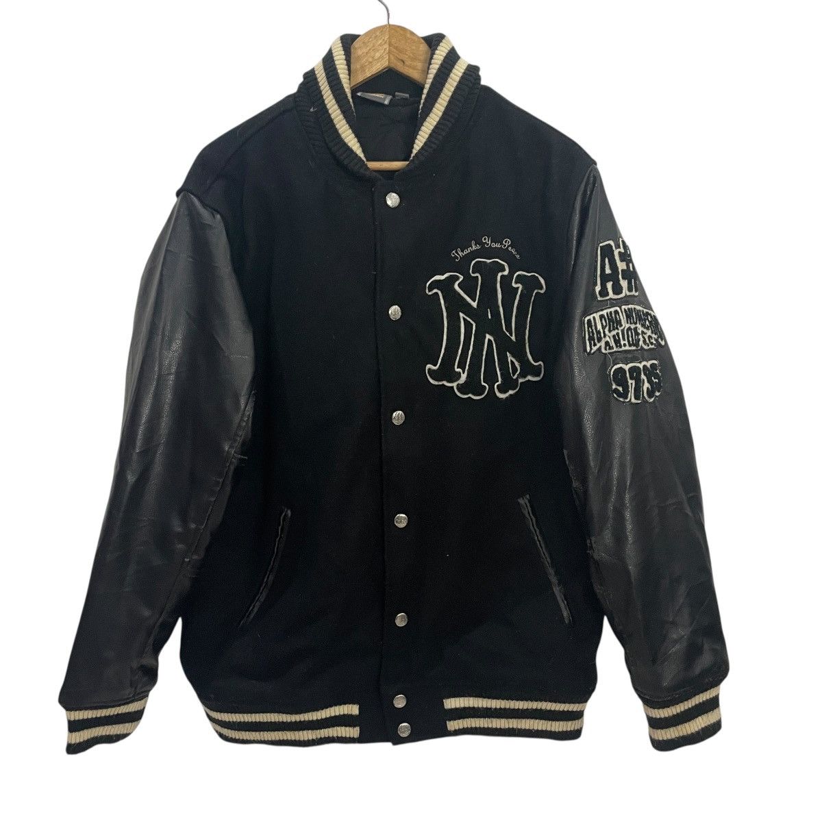 Alphanumeric Vintage Alphanumeric Spellout Big Logo Varsity Jacket Size US L / EU 52-54 / 3 - 1 Thumbnail
