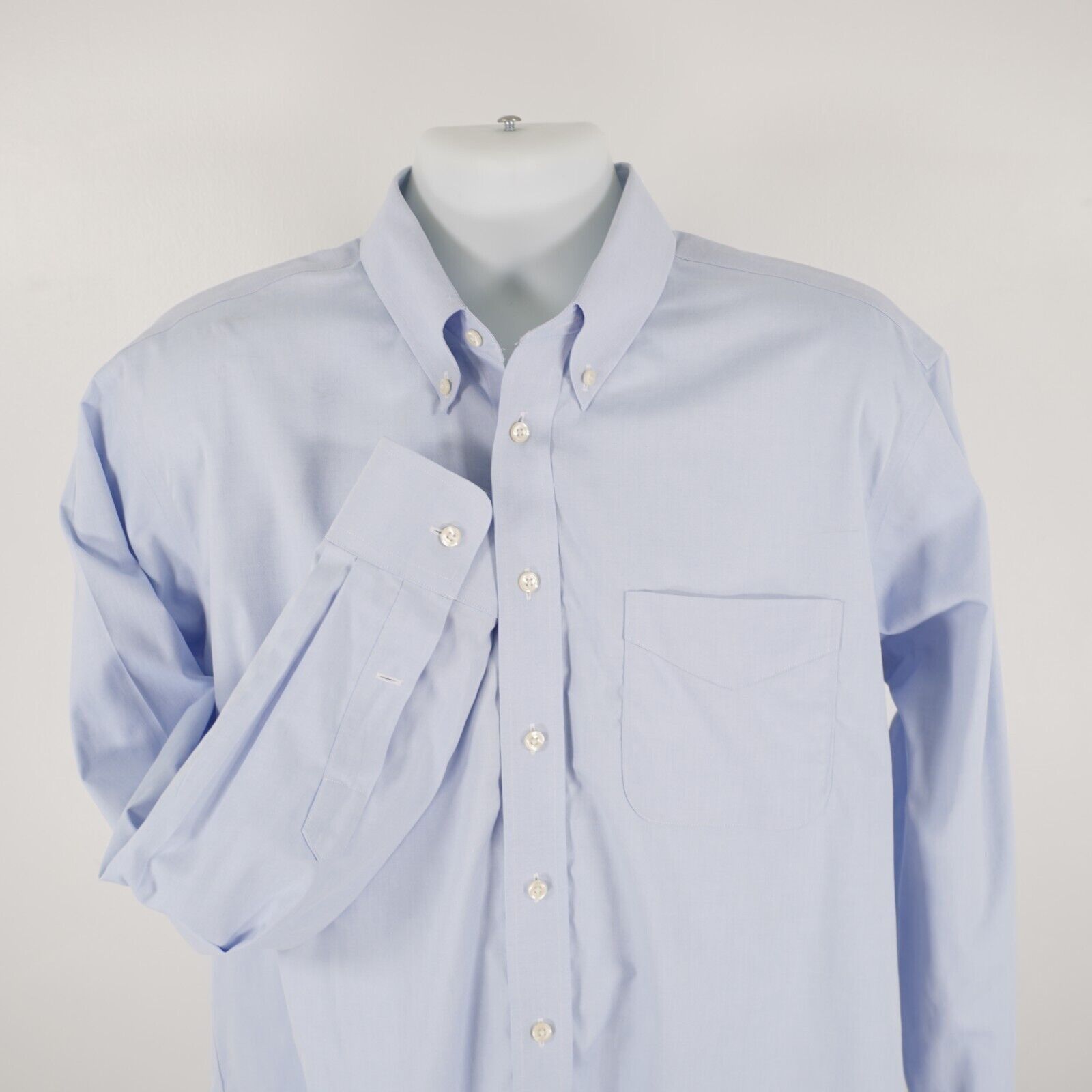 Paul Fredrick DAMAGED Paul Fredrick Blue Non Iron 17 / 37 Button Down Two Size US XL / EU 56 / 4 - 1 Thumbnail