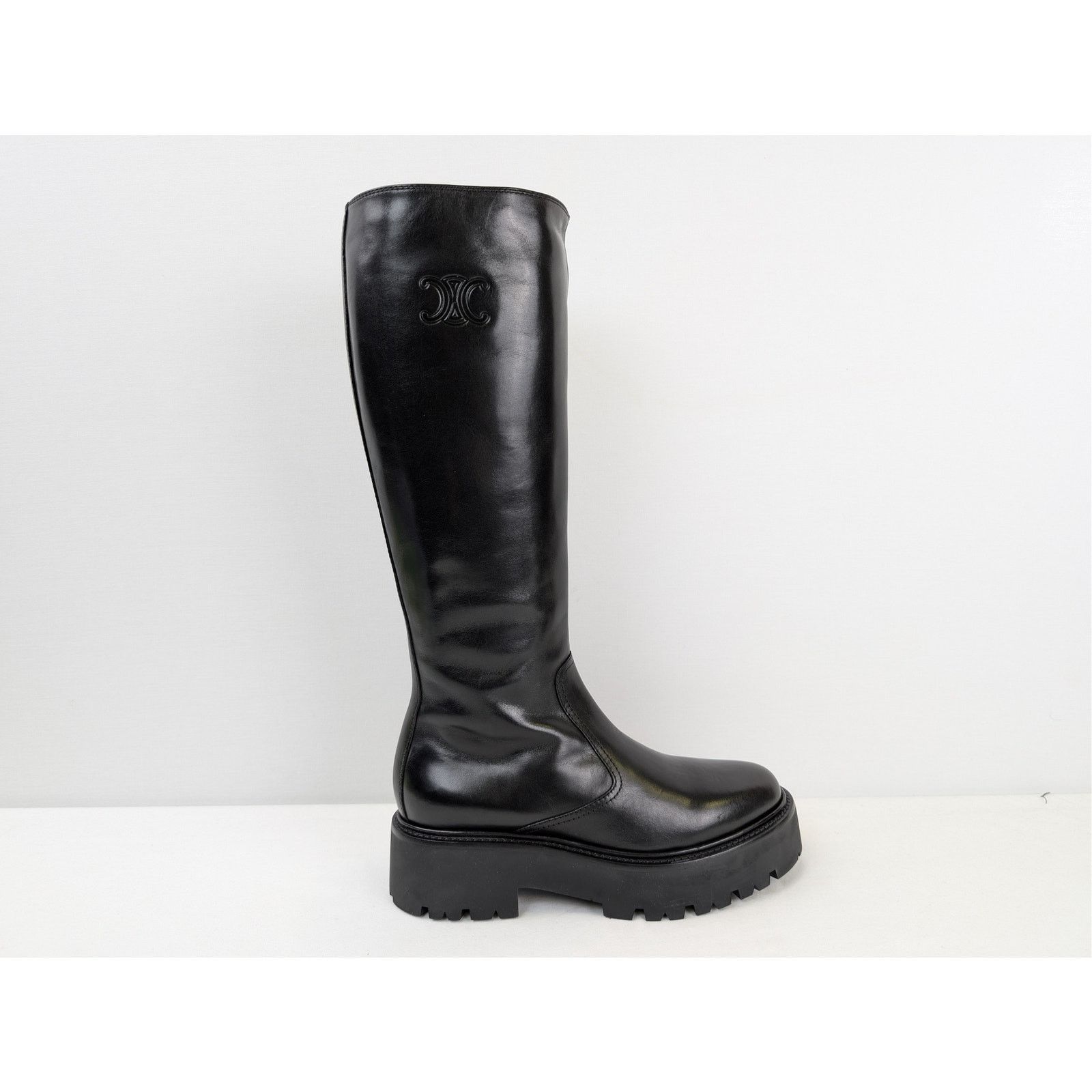 Celine o1rshd1 Bulky Zipped Boots leather with Triomphe signature Size US 9 / IT 39 - 4 Thumbnail
