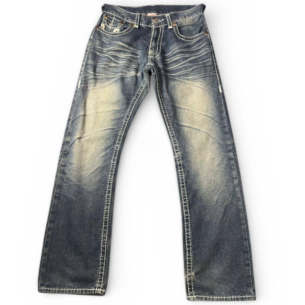 Hysteric Glamour Vintage Y2K True Religion Joey Whisker Distressed Denim Size US 32 / EU 48 - 2 Thumbnail