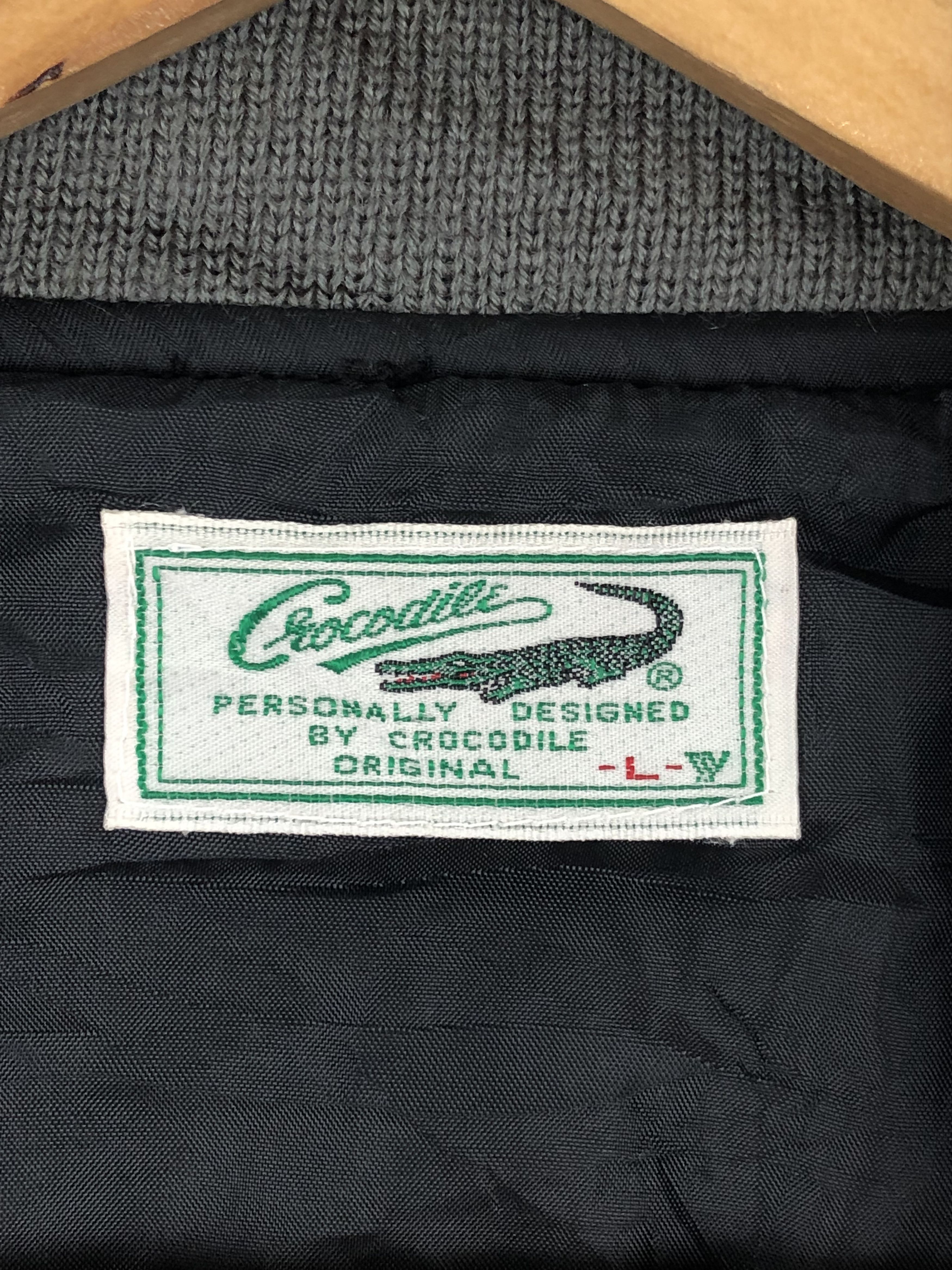Vintage Vintage 90s Crocodile Wool Varsity Jacket V0409 Size US L / EU 52-54 / 3 - 5 Thumbnail