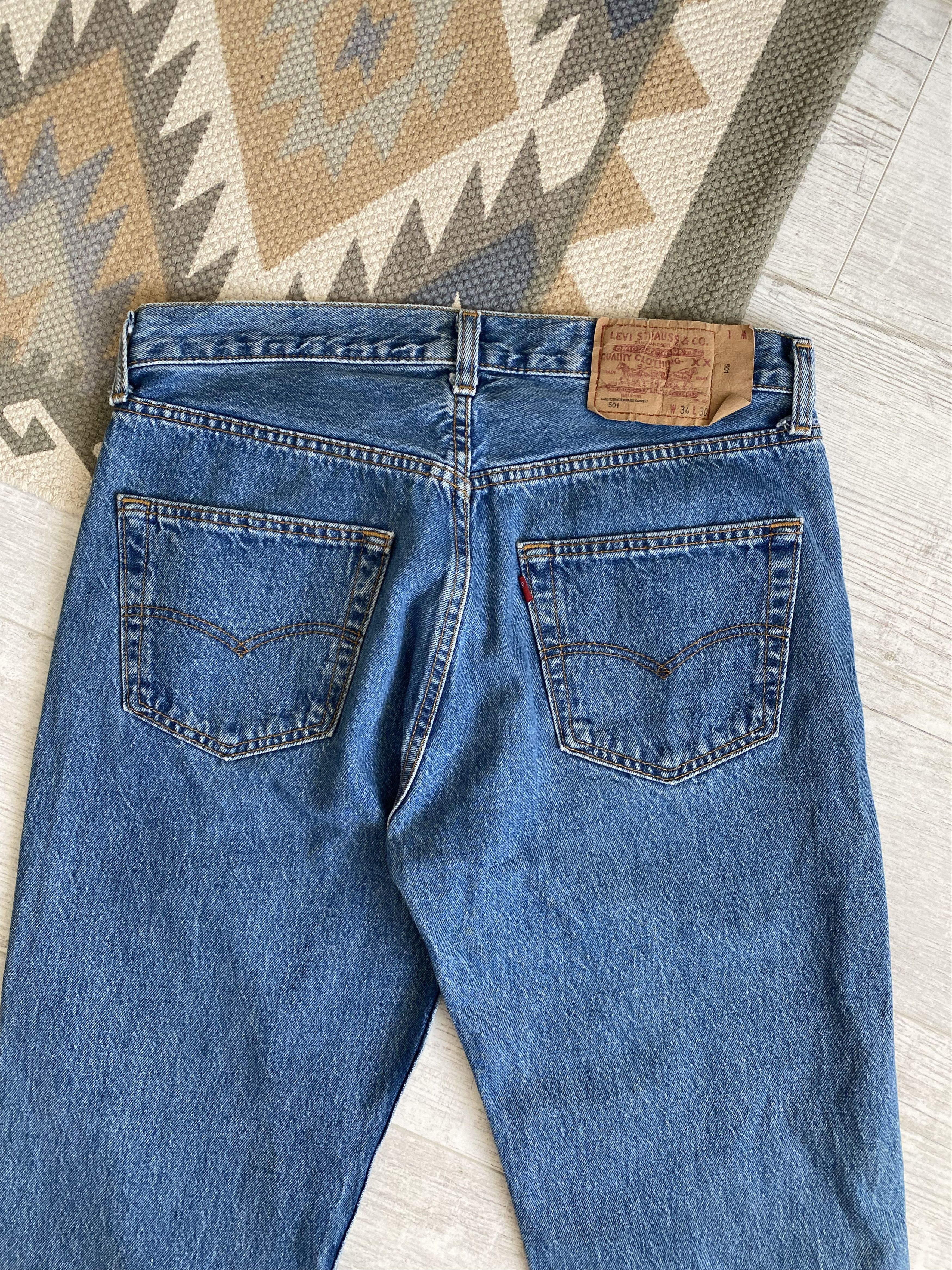 Levi's Vintage Levis Cotton Blue Washed Straight Jeans Size US 34 / EU 50 - 9 Thumbnail