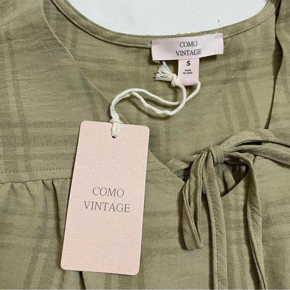 Other NWT New Como Vintage Cationic Plaid Airflow Ruffle Top Size Size S / US 4 / IT 40 - 7 Thumbnail