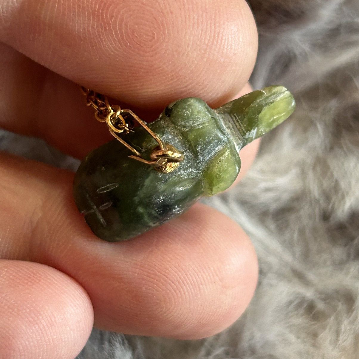 Vintage Vintage hand carved nephrite jade lucky elephant necklace Size ONE SIZE - 10 Thumbnail