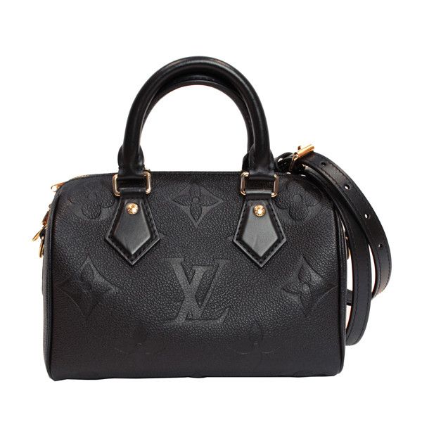 Louis Vuitton Noir Black Empreinte Speedy 20 Bandouliere Crossbody