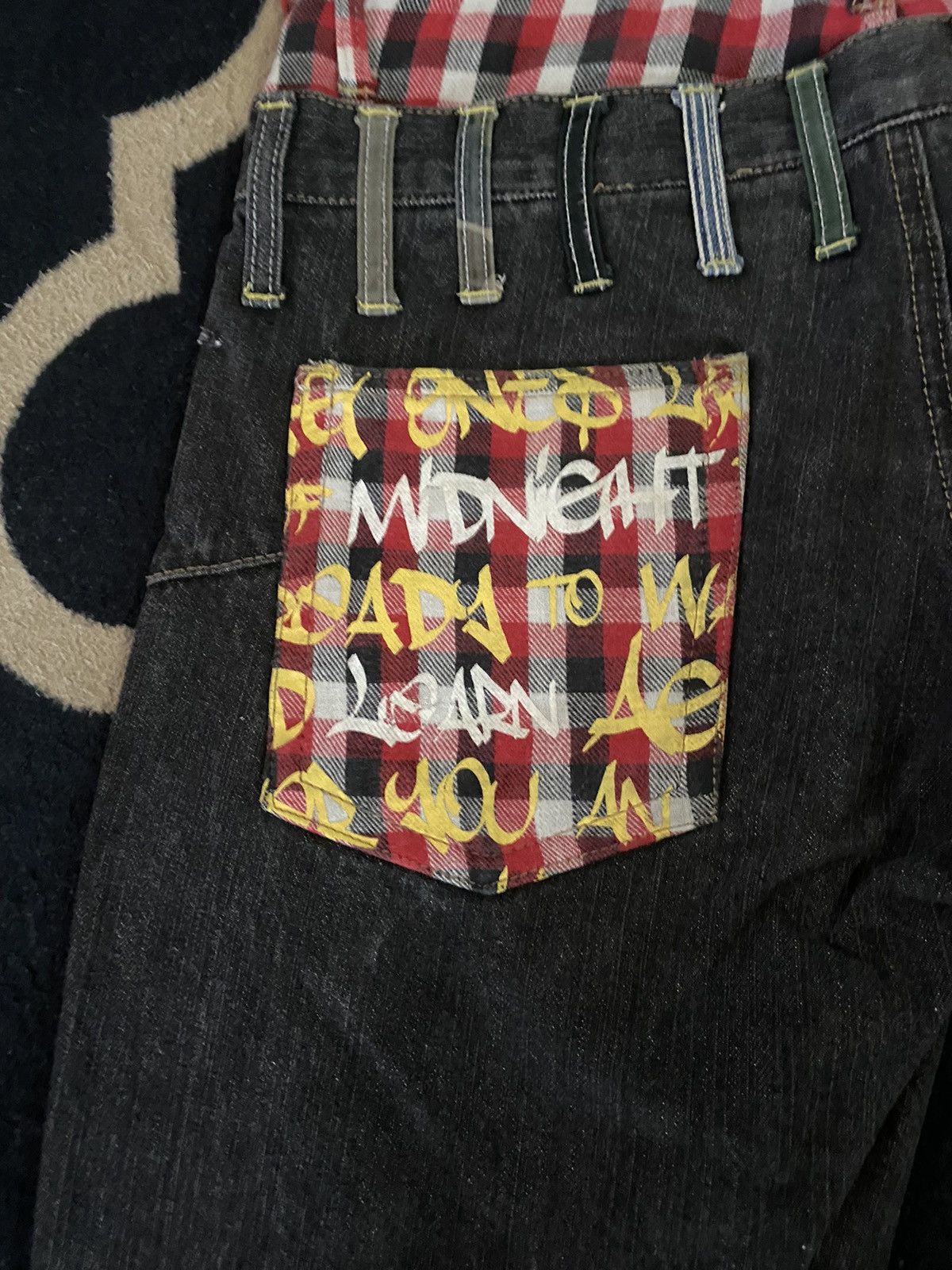 Japanese Brand 🔥RARE🔥🔥Vintage Antfui Painting Pocket Punk Design Style Size US 33 - 7 Thumbnail