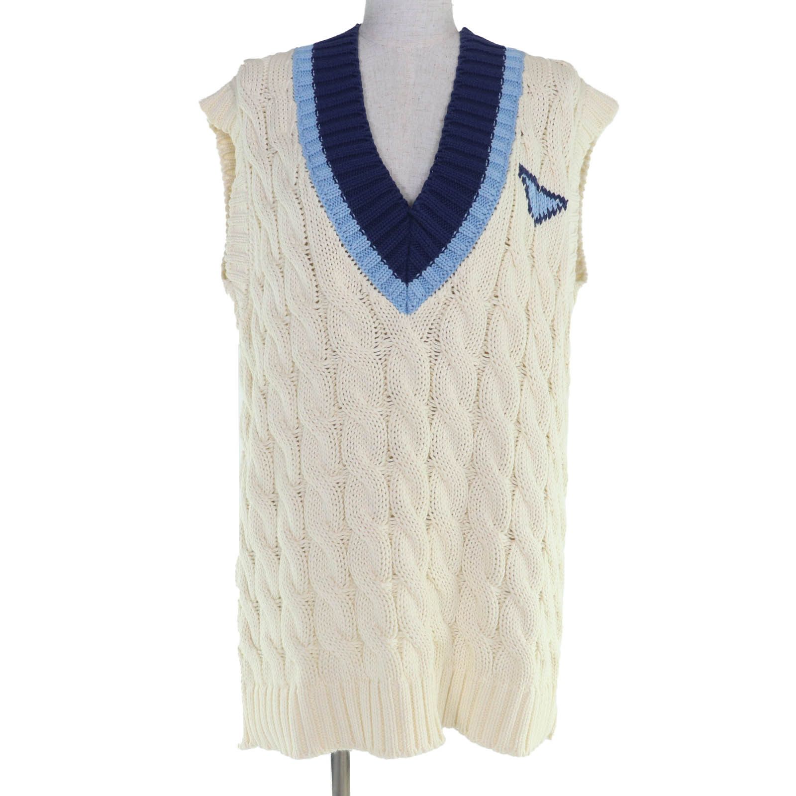 Prada Prada Prada Triangle Logo Cotton Knitwear Textile Tops P29837 DUTY FREE for USA Size ONE SIZE - 1 Thumbnail