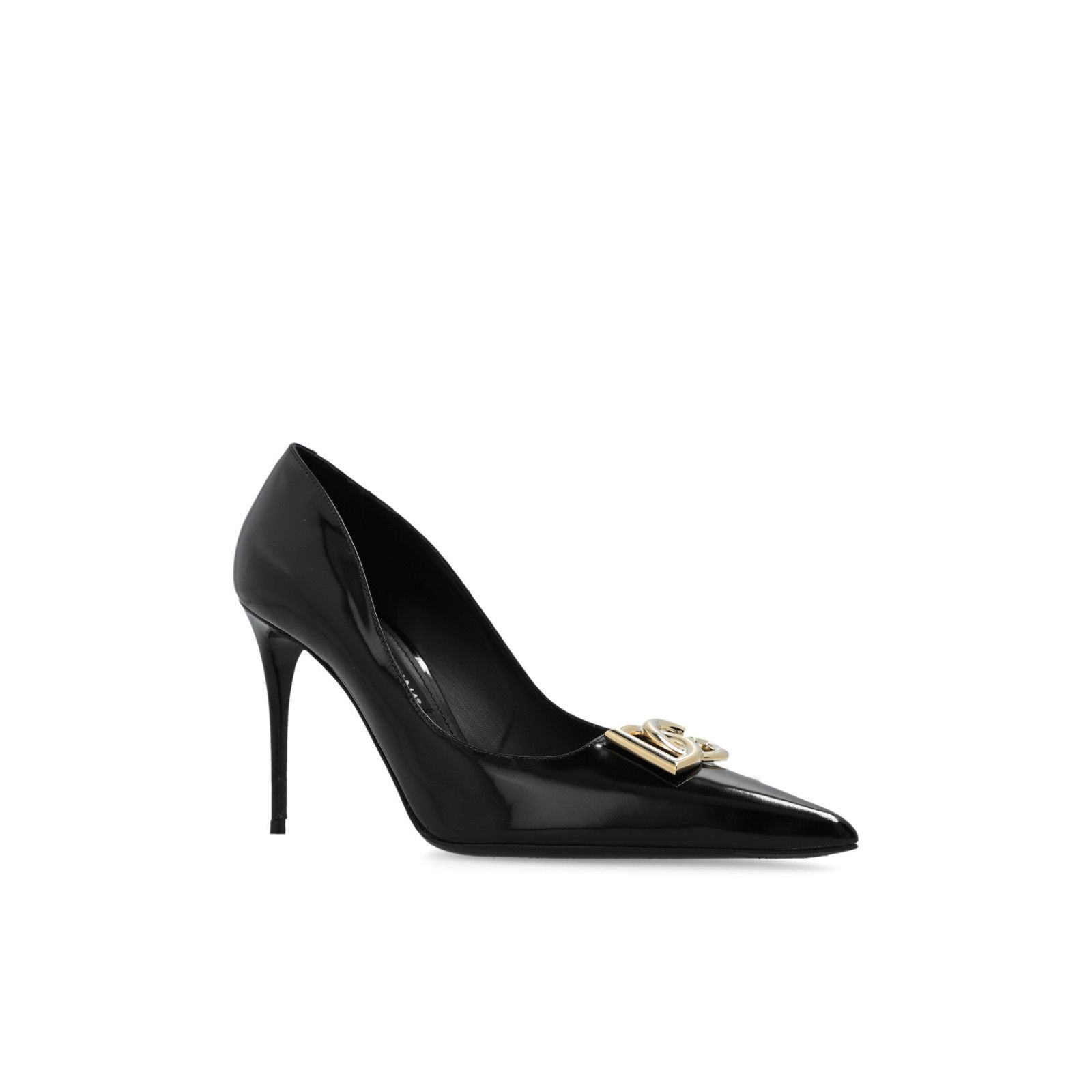 DOLCE&GABBANA Black Patent Leather 100mm Heel Pumps New & Au