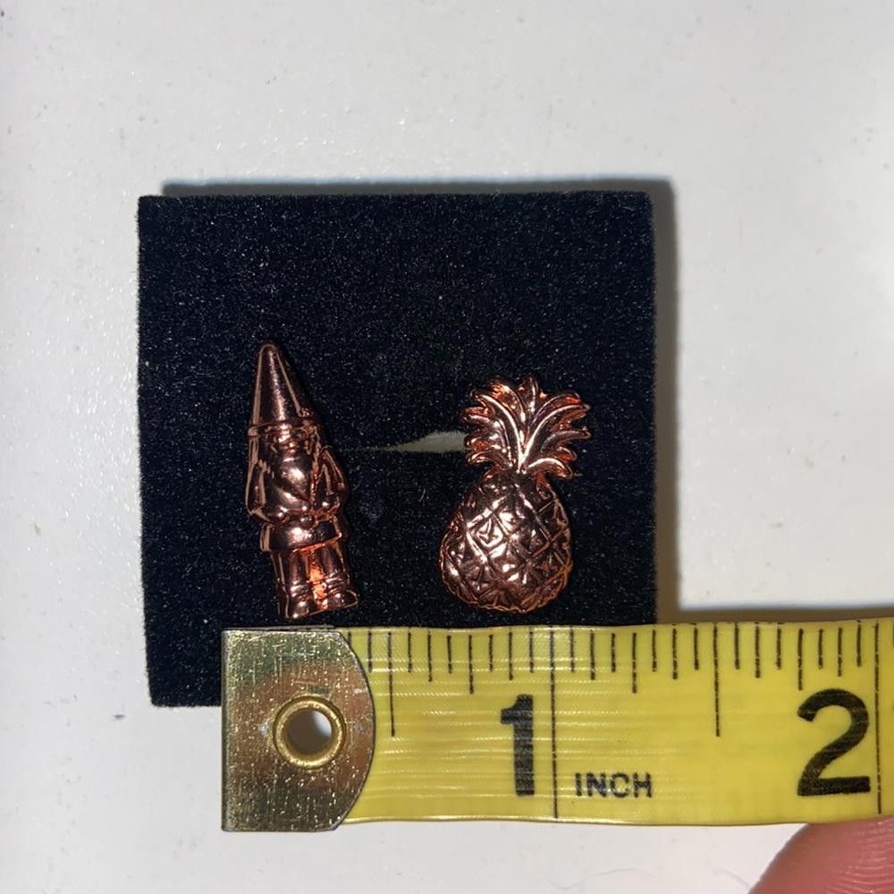 Designer Rose Gold Plated Gnome & Pineapple Lapel Pin Bundle Size ONE SIZE - 3 Thumbnail