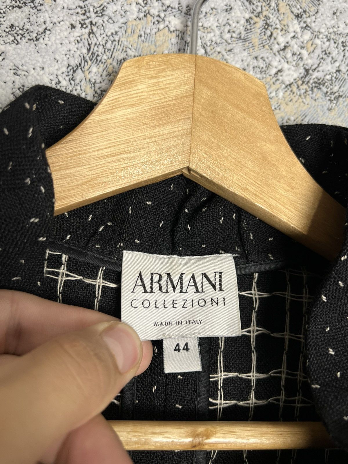 Armani × Armani Collezioni × Vintage Armani Collezioni Jacket Black Wool Cropped Blazer Size 44 Size M / US 6-8 / IT 42-44 - 5 Thumbnail