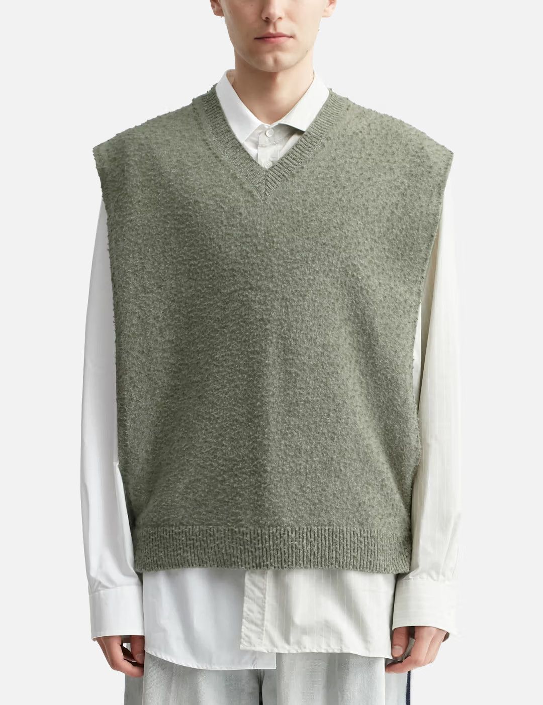 Maison Margiela o1mle0326 V Neck Stole Vest in Green Size US XL / EU 56 / 4 - 3 Thumbnail