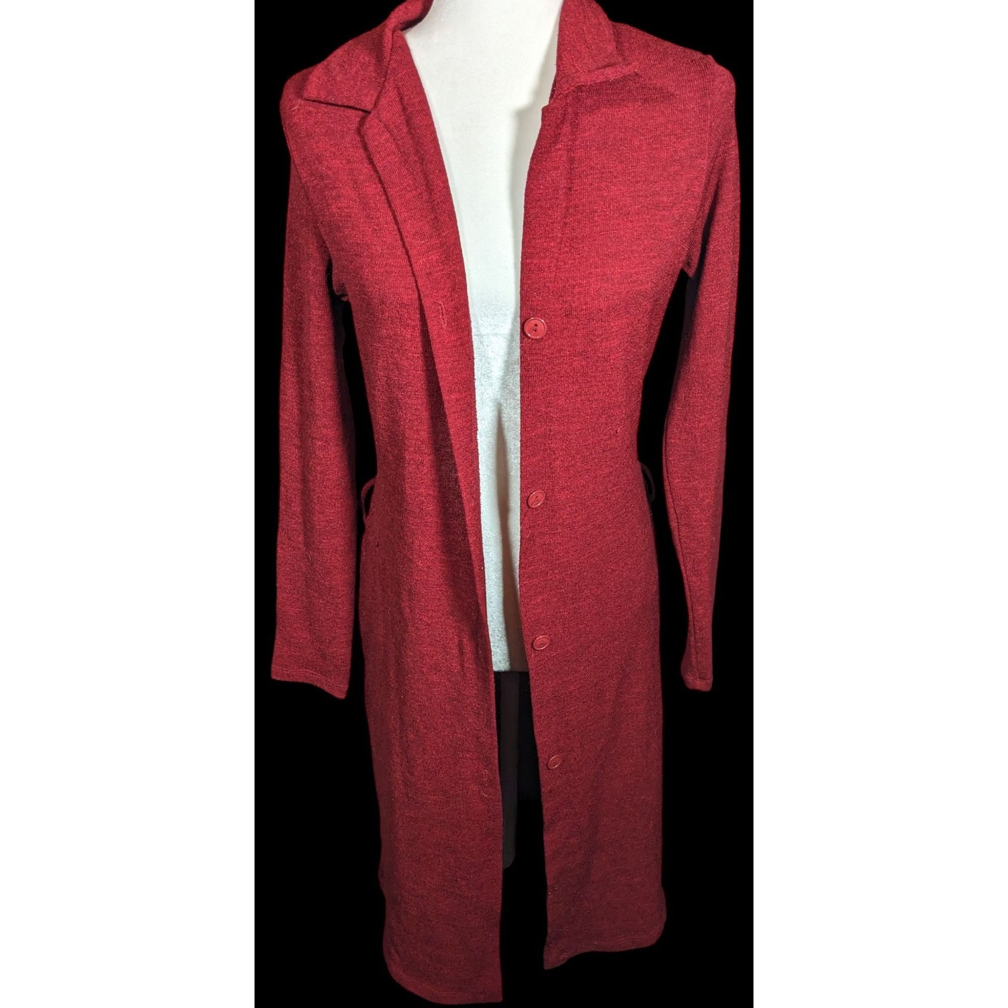 Forever 21 Vintage Y2K Forever 21 Red Longline Cardigan Size M / US 6-8 / IT 42-44 - 1 Thumbnail