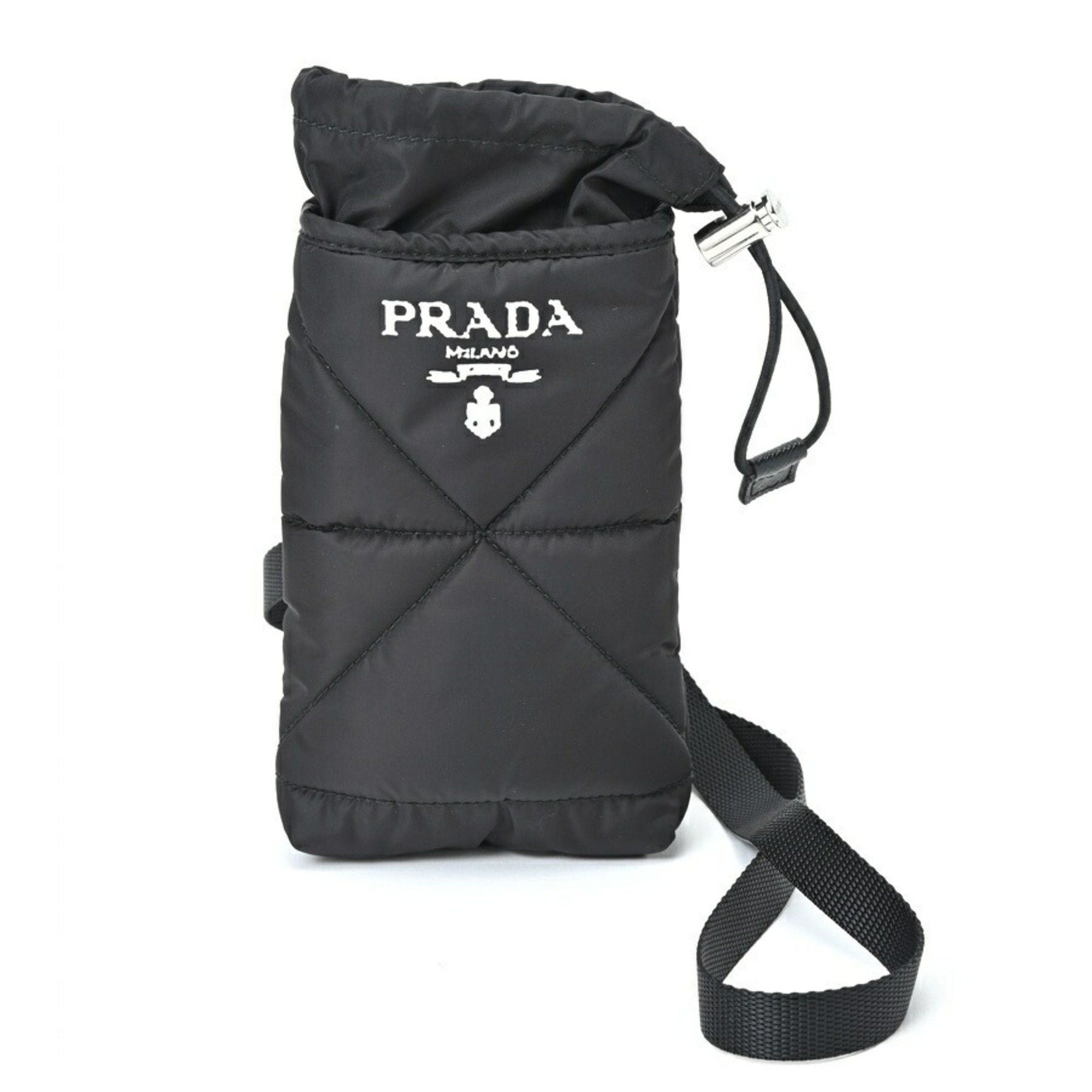 image of Prada Phone Holder Smartphone Pouch 2Zt037 Nylon Black S-155616, Women's