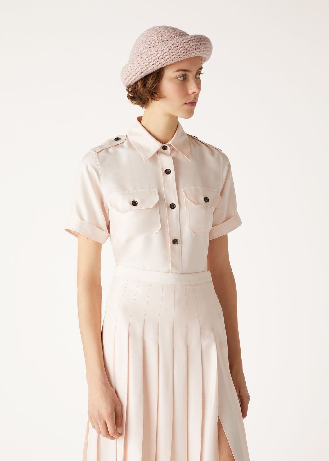 Loro Piana o1srvl11e0825 FAO8186 Annalisa Shirt in Light Pink Size S / US 4 / IT 40 - 4 Thumbnail