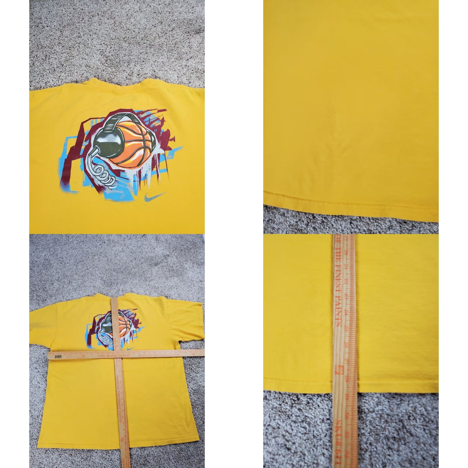 Nike VINTAGE Nike Basketball T Shirt XL Mens Yellow Short Sleeve Graphic Y2K Size US XL / EU 56 / 4 - 8 Thumbnail
