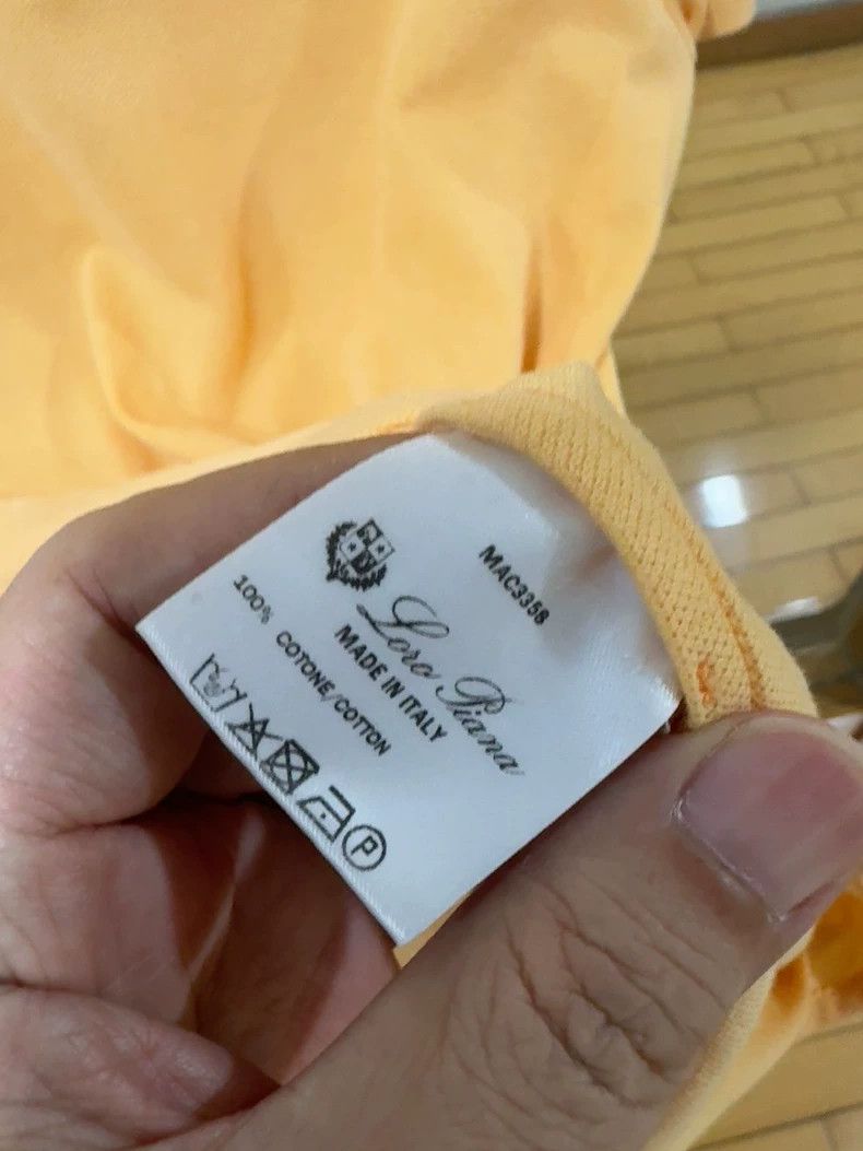 Loro Piana LORO PIANA Yellow short-sleeved polo shirt Size US L / EU 52-54 / 3 - 3 Thumbnail