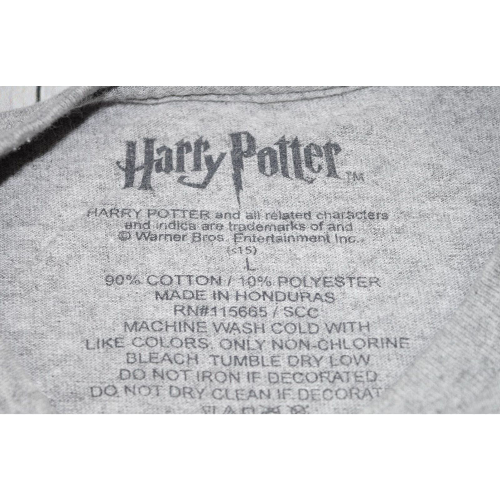 Vintage Harry Potter Shirt Adult Large Gray Hogwarts Graphic Long Sleeve Mens Size US L / EU 52-54 / 3 - 3 Thumbnail
