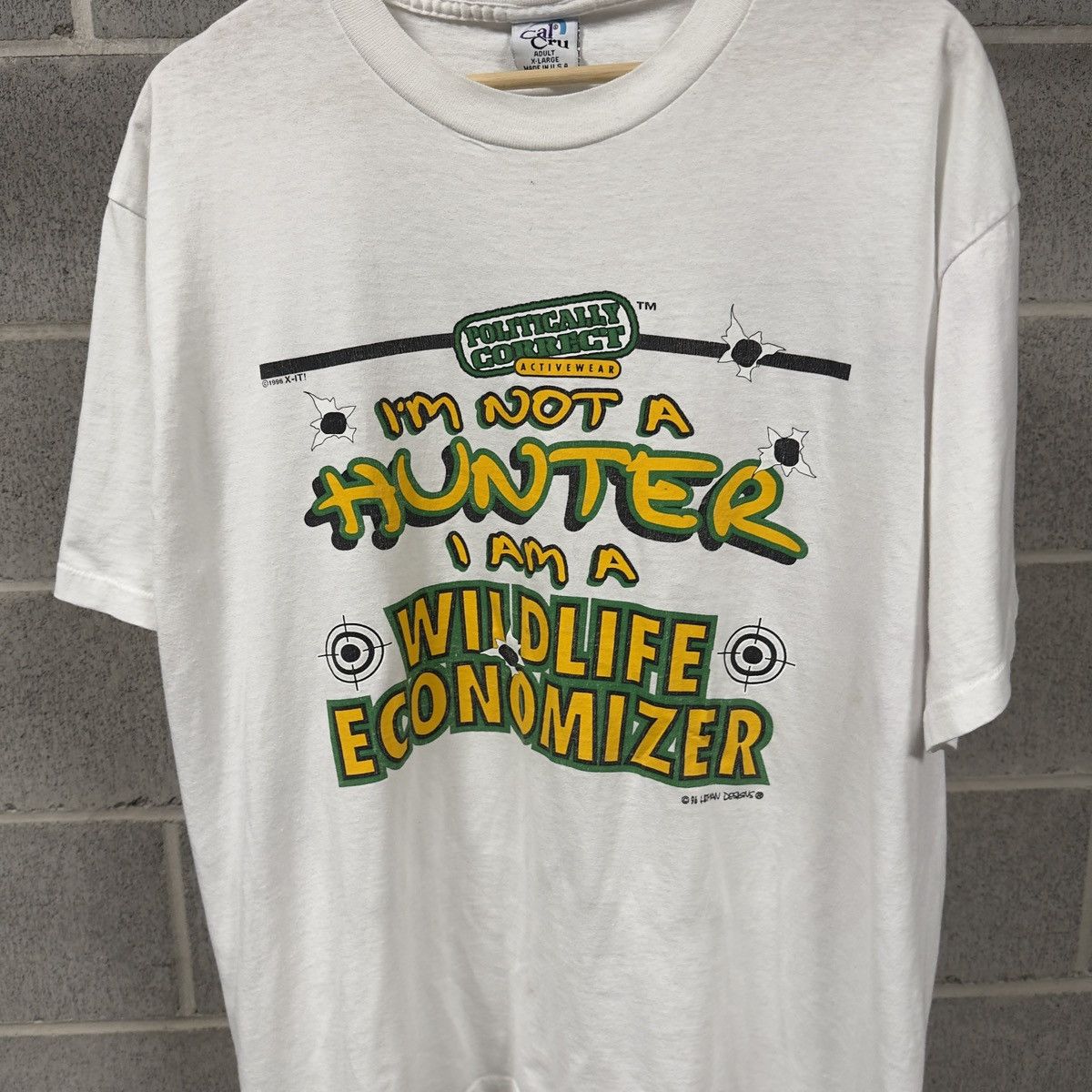 Vintage 90s I'm Not A Hunter Shirt Thrashed Faded ERD Grunge Size US XL / EU 56 / 4 - 4 Thumbnail