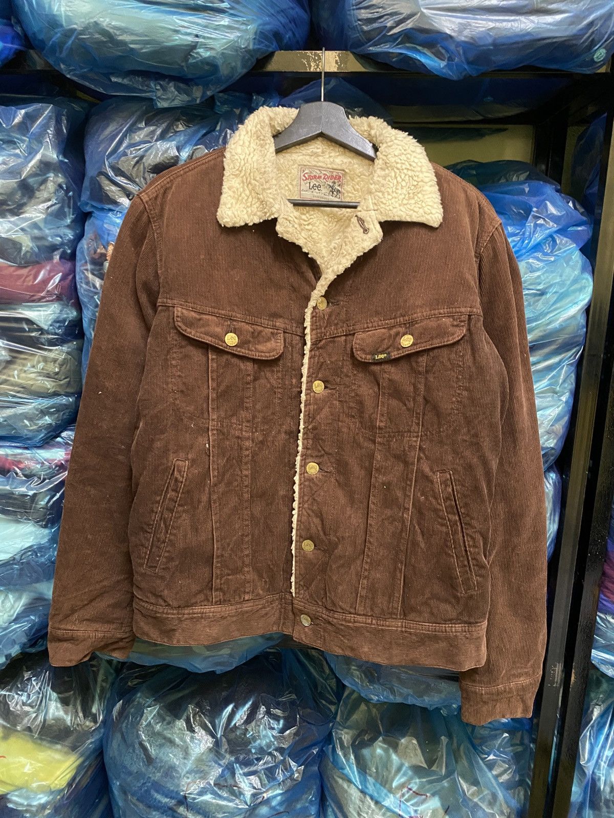 Lee Vintage Lee Storm Rider Corduroy Sherpa Jacket Brown – Men’s Size US L / EU 52-54 / 3 - 3 Thumbnail