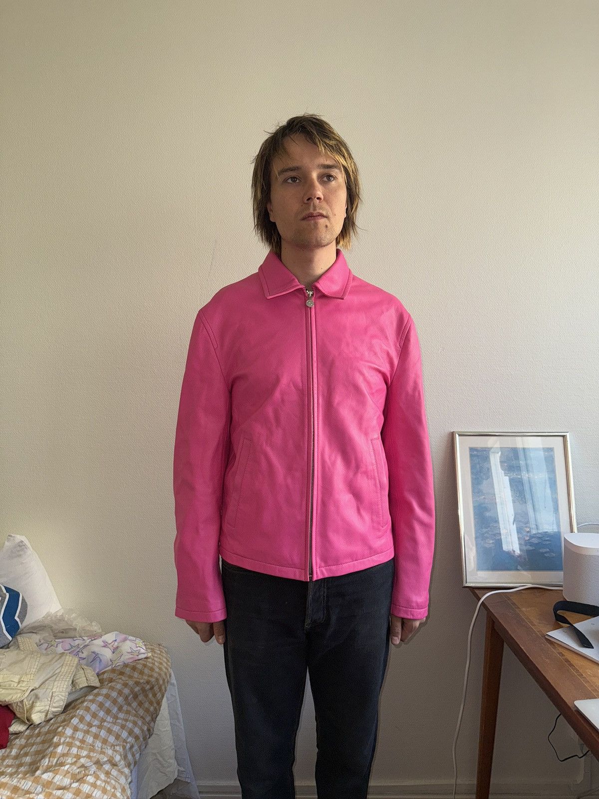 Acne Studios Acne Studios Pink Leather Jacket Size US M / EU 48-50 / 2 - 2 Thumbnail