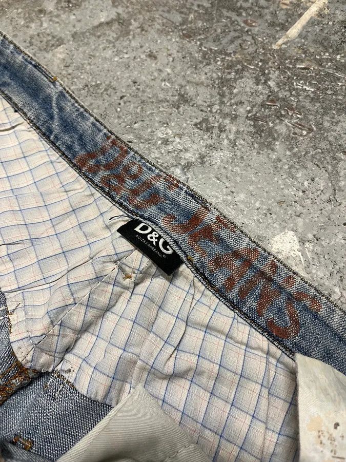 Dolce & Gabbana × Vintage SS2006 Dolce Gabbana Blue Distressed Denim Jeans Size US 32 / EU 48 - 13 Thumbnail