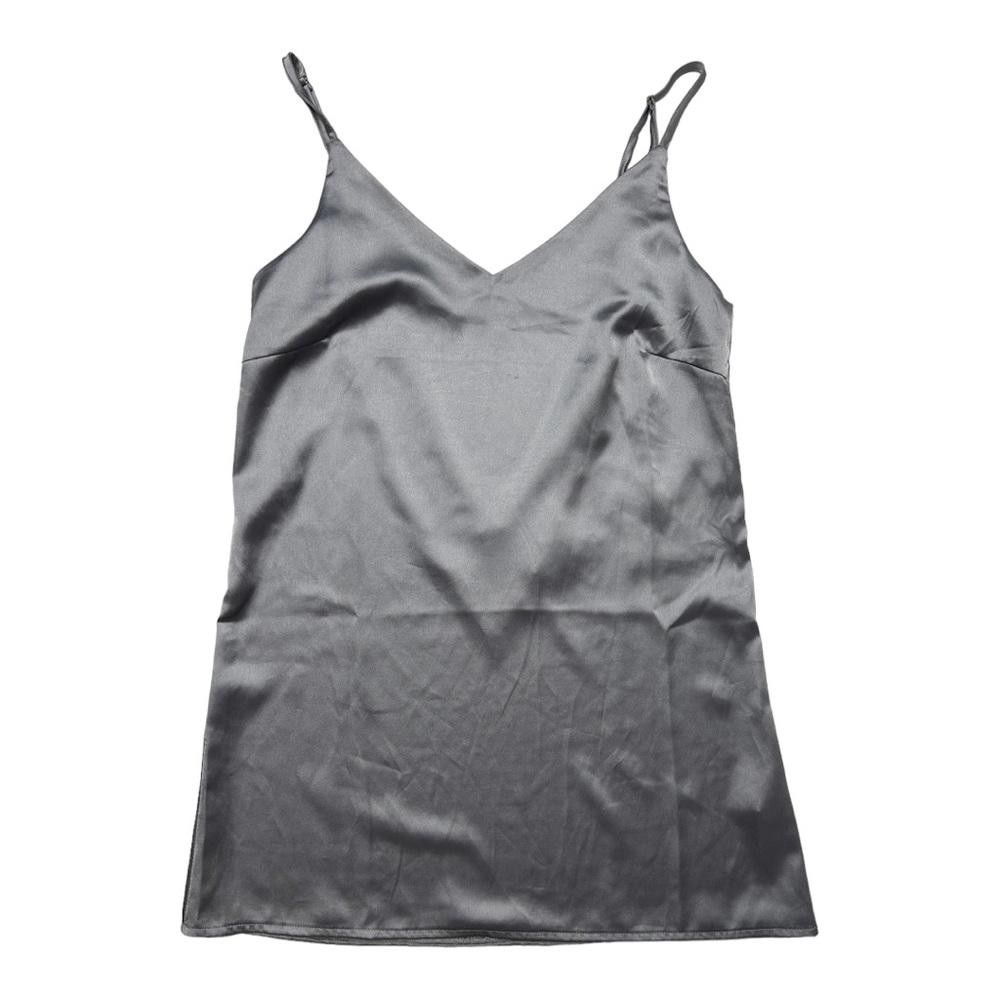 Designer Missguided l NWT V Neck Satin Slip Dress Gray Size 0 Size XS / US 0-2 / IT 36-38 - 2 Thumbnail