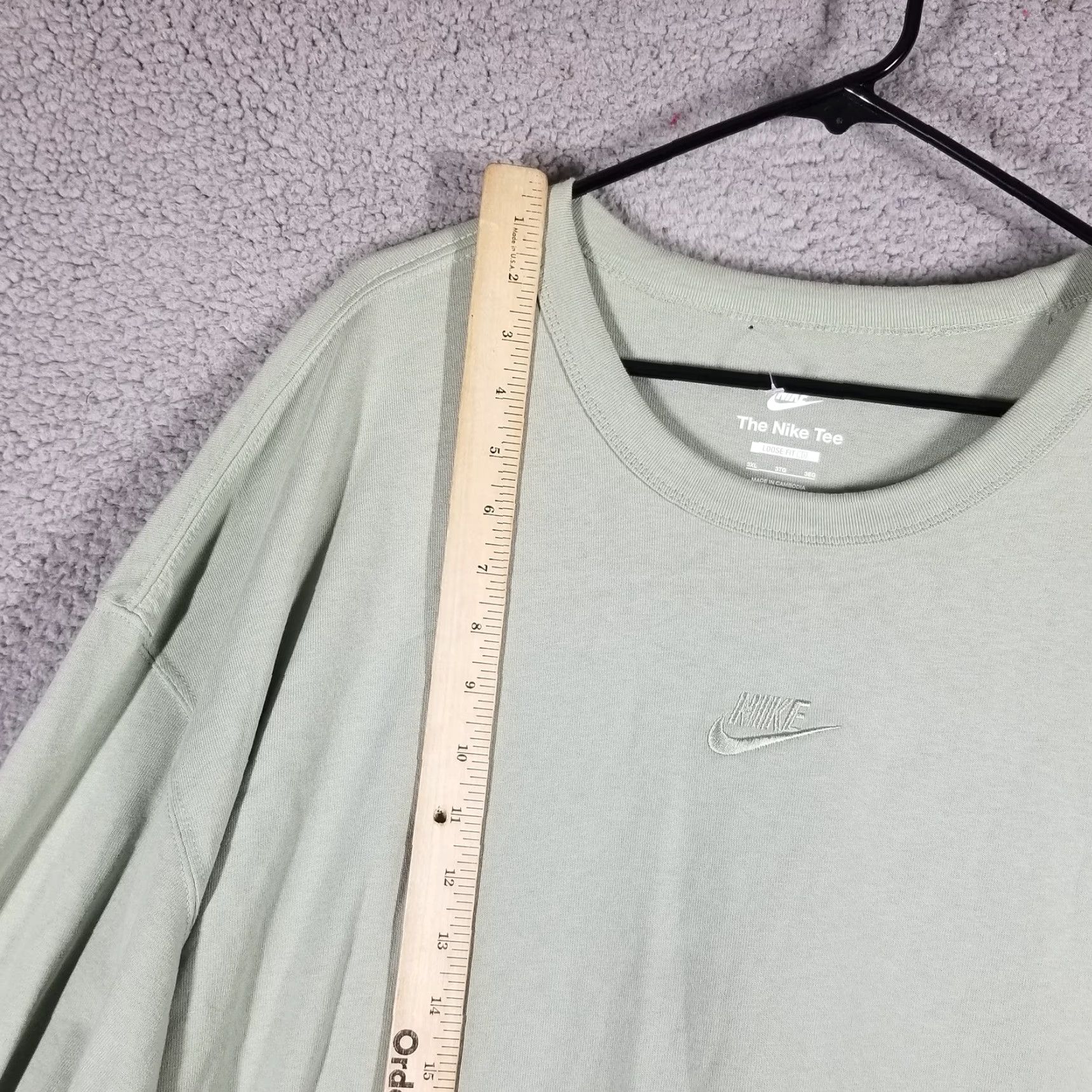 Nike VINTAGE Nike Long Sleeve T-Shirt Mens 3XL Big & Tall Green Cotton Logo Athleisure 90s Size US XXL / EU 58 / 5 - 4 Thumbnail