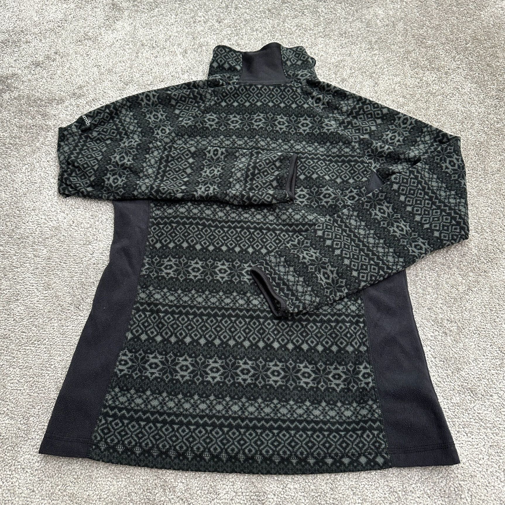 Vintage Columbia Jacket Womens L Black Geometric 1/4 Zip Outdoor Modern Indoor Seasonal Size L / US 10 / IT 46 - 2 Thumbnail