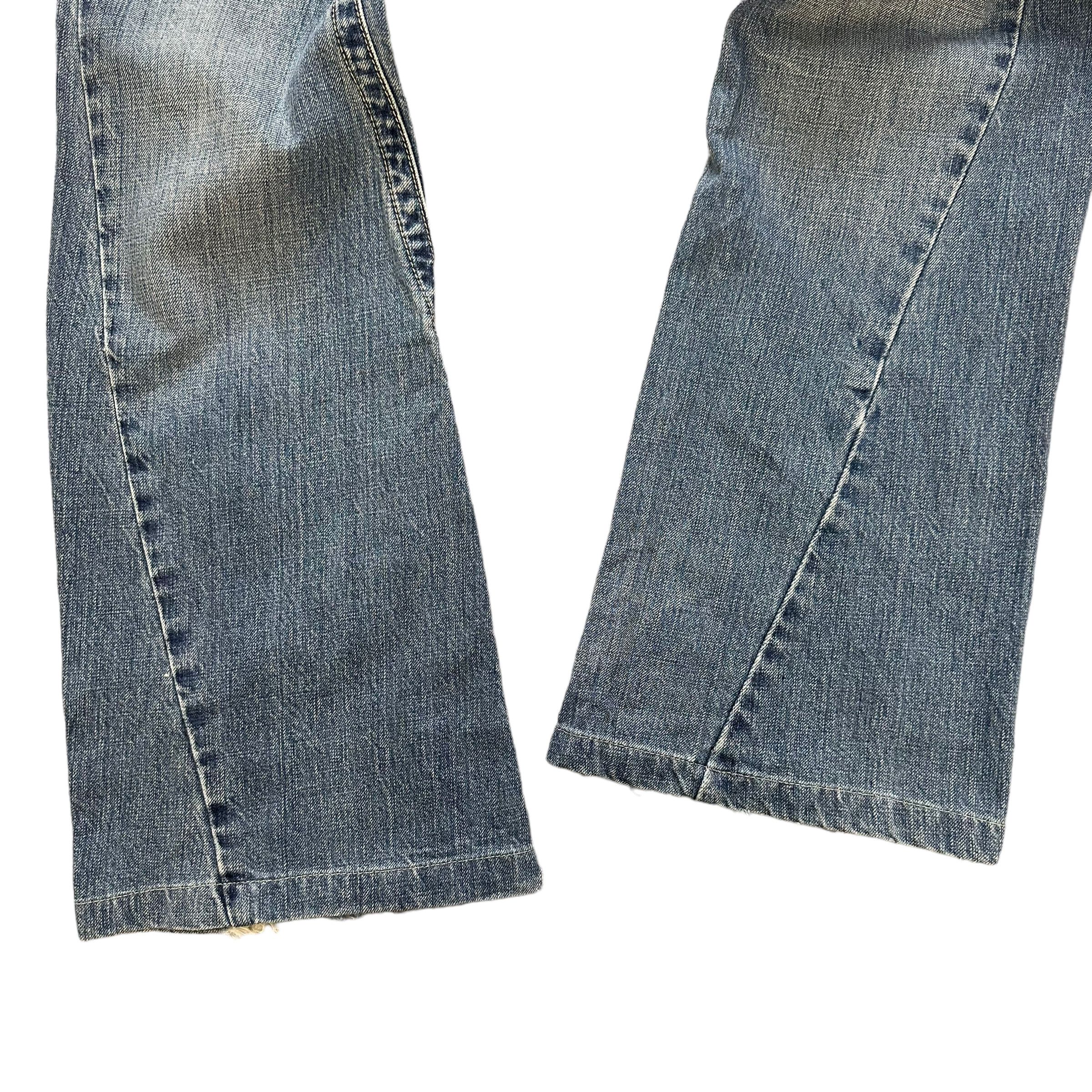 Tornado Mart TORNADO MART TWISTED FLARE STUDDED DISTRESSED JEAN #8505-012 Size 31" - 6 Thumbnail