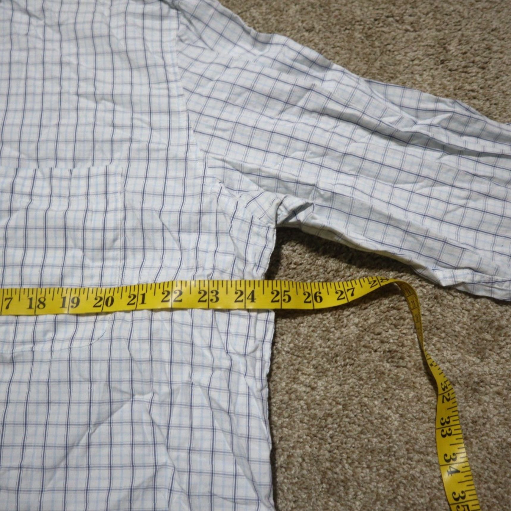 George George Shirt Adult XL Multicolor Blue Checkered Long Sleeve Button-Up Pocket Mens Size US XL / EU 56 / 4 - 5 Thumbnail