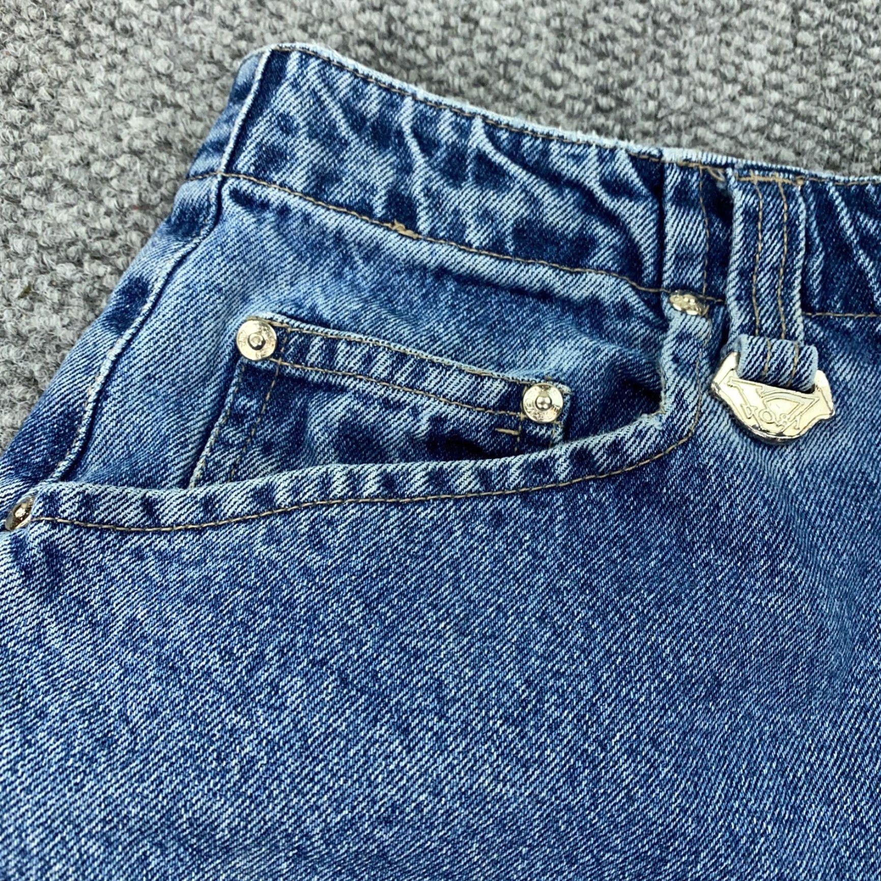 Vintage VINTAGE VIGOSS Jeans Mens 34x29 Baggy Loose Denim Blue 90s Grunge Streetwear Size US 31 - 3 Thumbnail